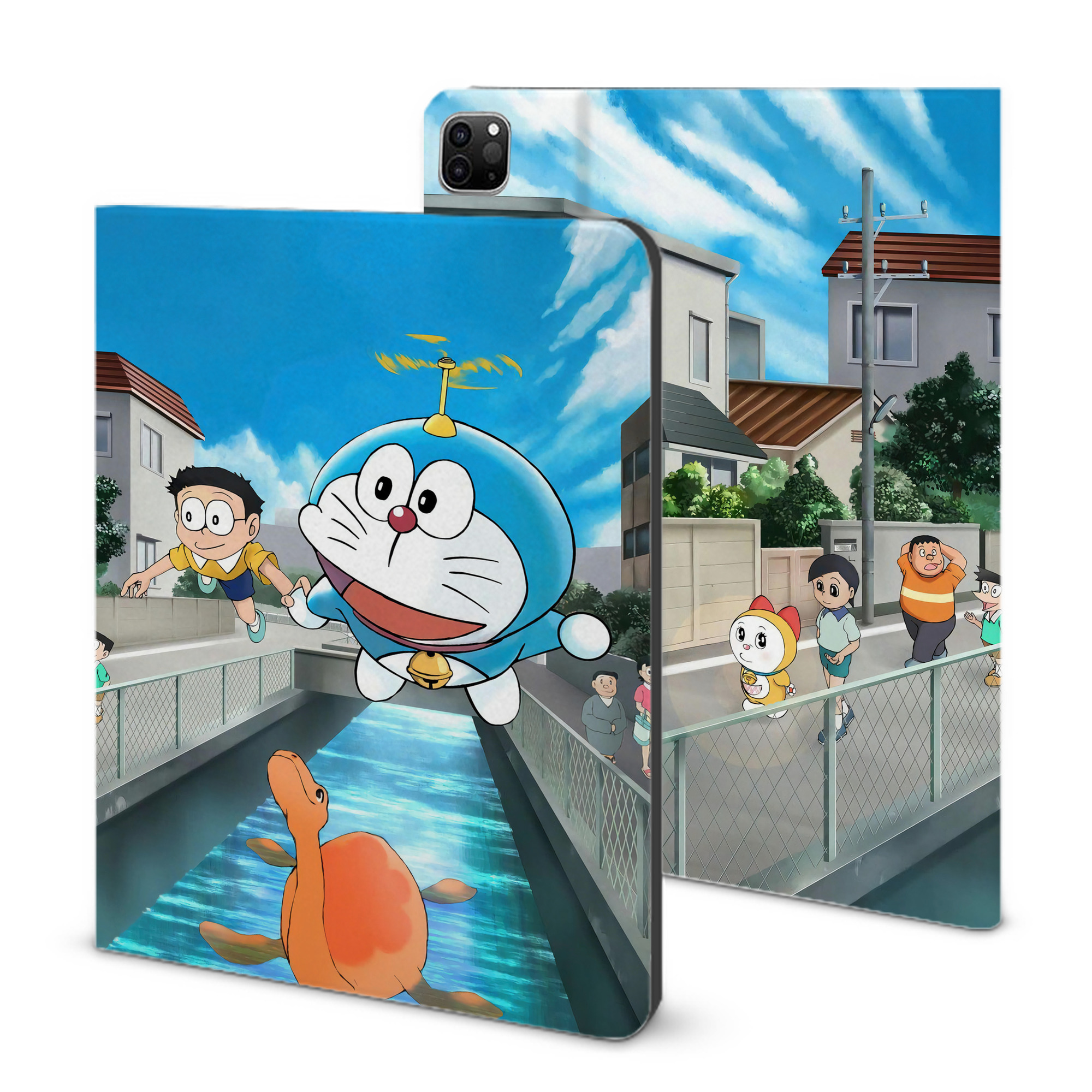 （画像用） ドラえもん Doraemon IPad ケース ブック型 PUレザー TPU 耐衝撃 軽量 薄型 ペン収納なし 全面保護 IPad 各モデル対応